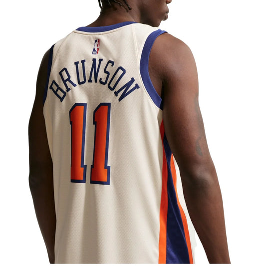 Nike NBA Knicks City Edition Jersey 'Jalen Brunson #11' Cream 2023 (HM5989-123)