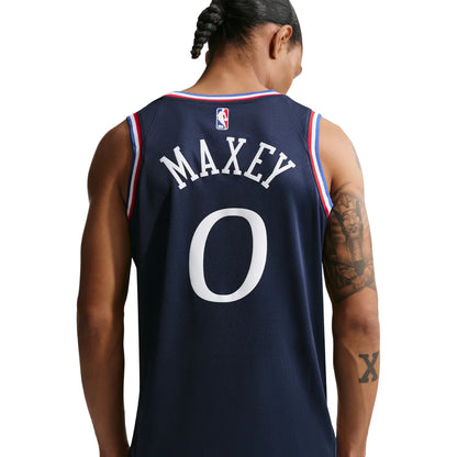Nike NBA 76ers City Edition Swingman Jersey 'Tyrese Maxey #0' College Navy 2023 (HM5992-421)