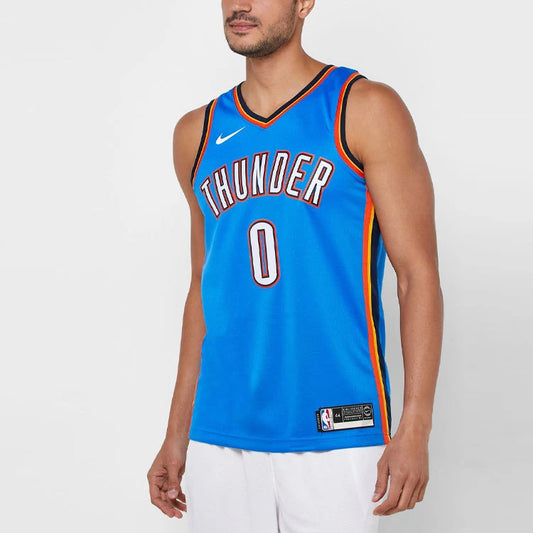 Nike NBA Oklahoma City Thunder Icon Edition Jersey 'Russell Westbrook #0' Blue 2019 (AV4955-403)