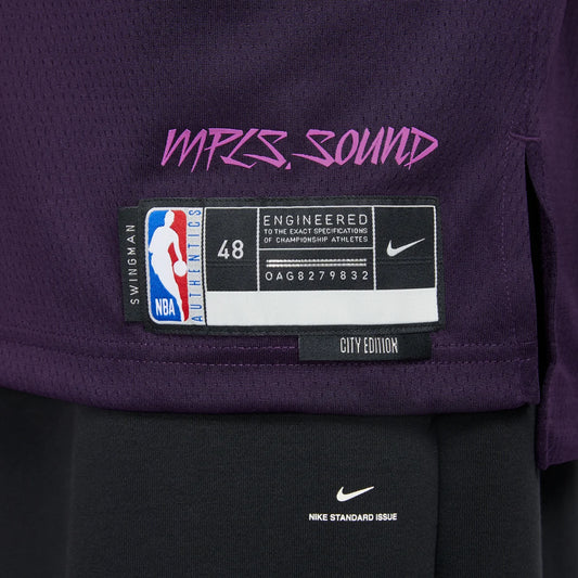 Nike NBA Minnesota Timberwolves City Edition Swingman Jersey 'Anthony Edwards #5' Deep Purple 2023 MPLS Sound (HM6334-525)