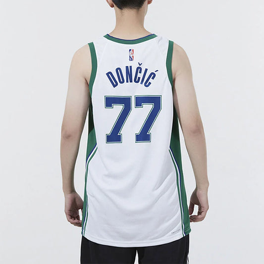 Nike NBA Dallas Mavericks 75th Anniversary City Edition Swingman Jersey 'Luka Dončić #77' White (DB4023-100)