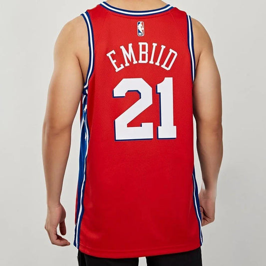 Jordan Brand NBA Philadelphia 76ers Statement Edition Swingman Jersey 'Joel Embiid #21' Red 2020 (CV9490-666)