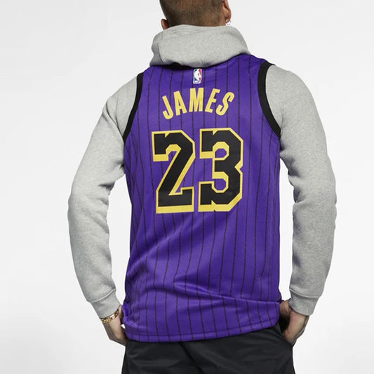 Nike NBA Los Angeles Lakers City Edition Swingman Jersey 'LeBron James #23' Purple 2018 (AJ4618-510)