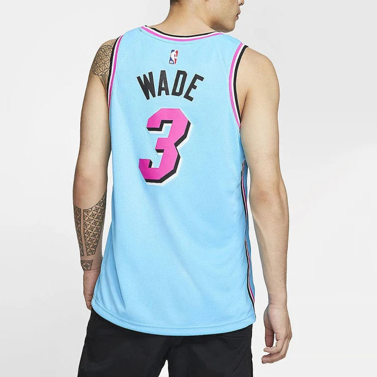Nike NBA Heat ViceWave City Edition Jersey 'Dwyane Wade #3' Blue 2019 (AV4650-425)