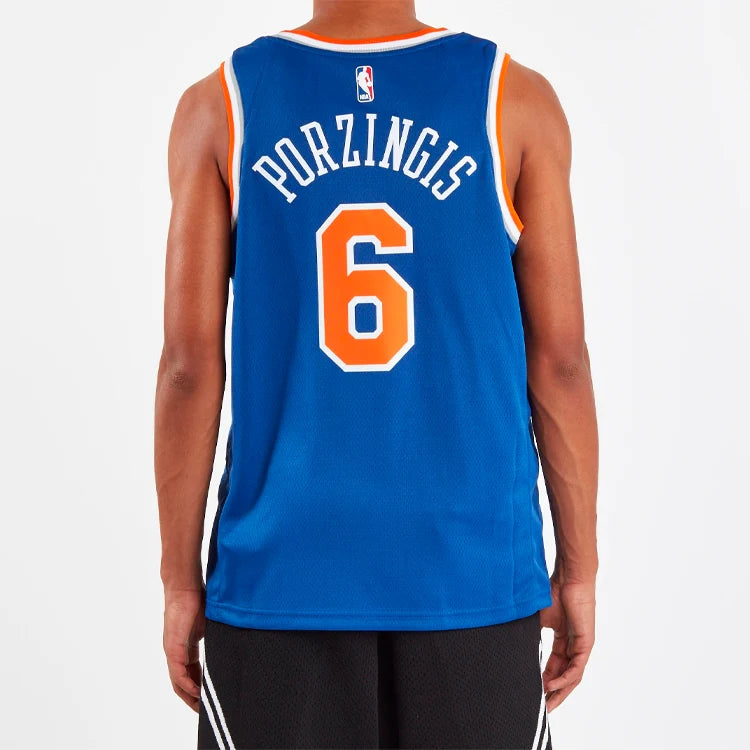 Nike NBA New York Knicks Icon Edition Swingman Jersey 'Kristaps Porzingis #6' Blue (864495-495)