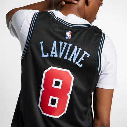 Nike NBA Bulls City Edition Jersey 'Zach LaVine #8' Navy 2018 (AJ4600-011)