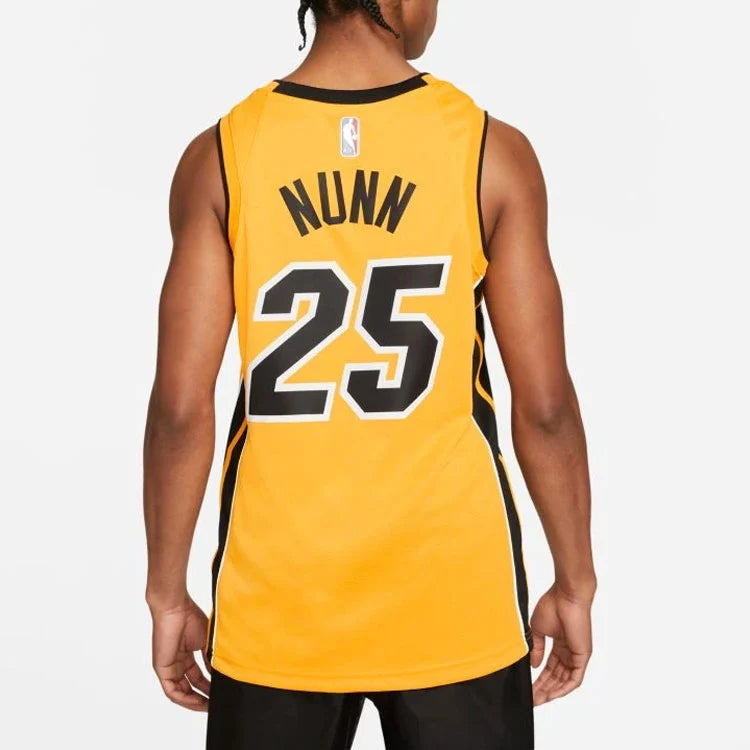 Nike NBA Heat Earned Edition Swingman Jersey 'Kendrick Nunn #25' Gold (CN9934-719)