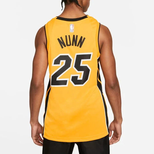 Nike NBA Heat Earned Edition Swingman Jersey 'Kendrick Nunn #25' Gold (CN9934-719)