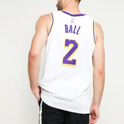 Nike NBA Lakers Association Edition Swingman Jersey 'Lonzo Ball #2' White 2017 (AA7101-100)