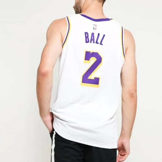 Nike NBA Lakers Association Edition Swingman Jersey 'Lonzo Ball #2' White 2017 (AA7101-100)
