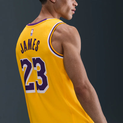 Nike NBA Lakers Icon Edition Jersey 'LeBron James #23' Gold 2022 (DN2009-733)