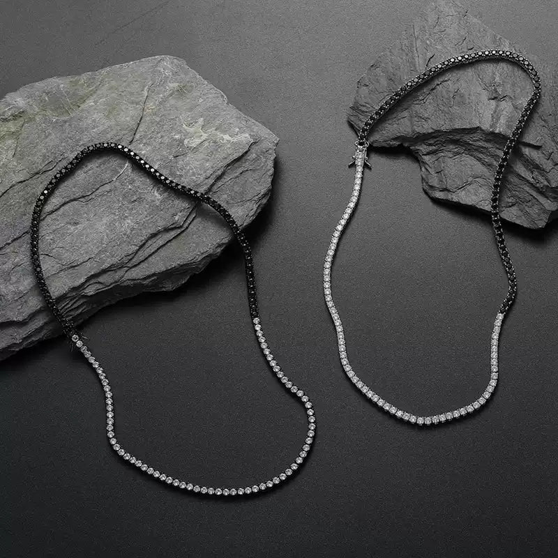Black & White Zirconia Necklace