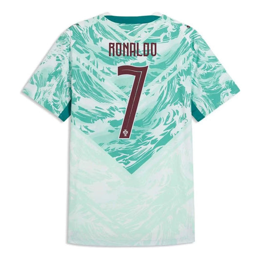 PUMA Portugal 2026 Away Authentic Jersey Cristiano Ronaldo White/Green Lagoon (788145-77)