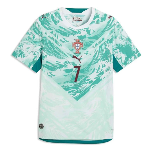 PUMA Portugal 2026 Away Authentic Jersey Cristiano Ronaldo White/Green Lagoon (788145-77)