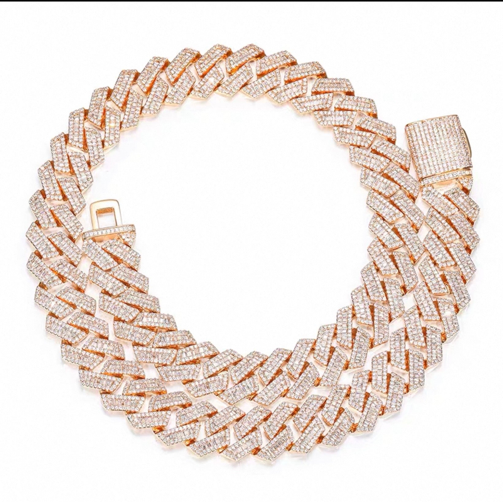 Luxe 16mm Baguette Cuban Link Necklace