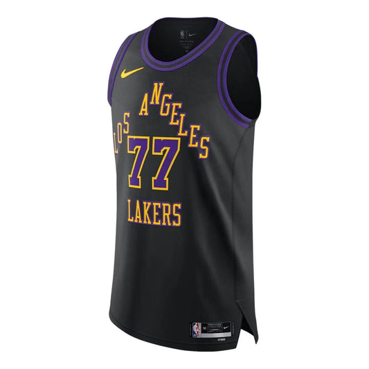 Nike NBA Los Angeles Lakers City Edition Authentic Jersey 'Luka Dončić #77' Black (DX8763-014)
