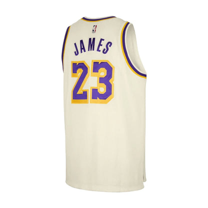Nike NBA Los Angeles Lakers Classic Edition Swingman Jersey 'LeBron James #23' Cream (IF0287-133)