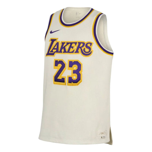 Nike NBA Los Angeles Lakers Classic Edition Swingman Jersey 'LeBron James #23' Cream (IF0287-133)