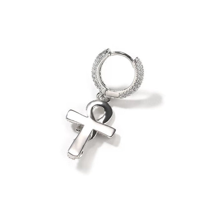 The Ankh Drop Huggie Earrings