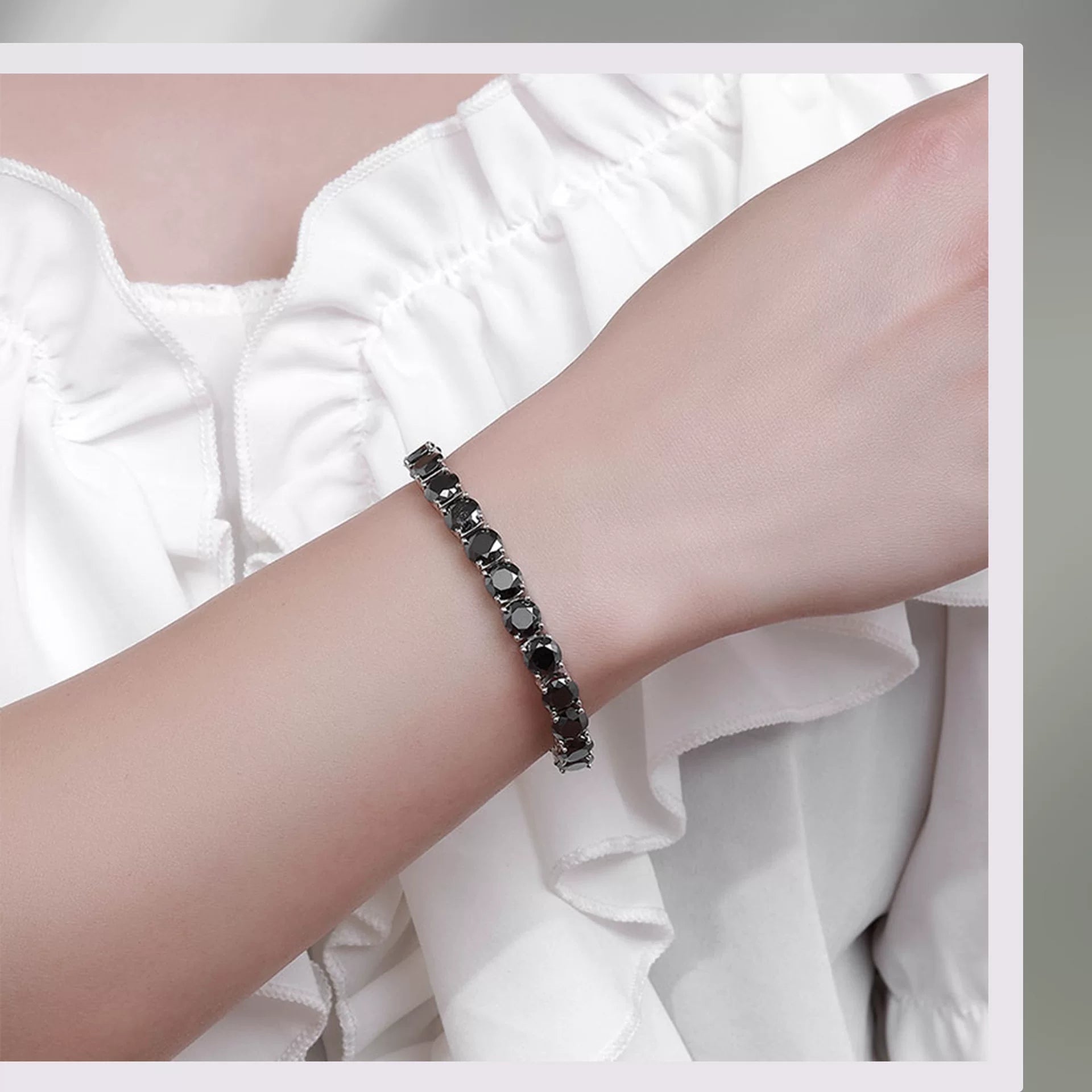 Black Moissanite Tennis Bracelet