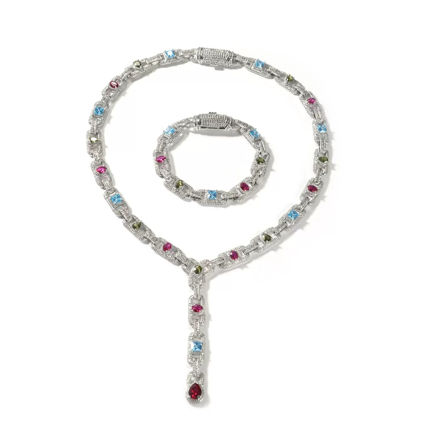 Riviera Gemstone Y-Chain Set