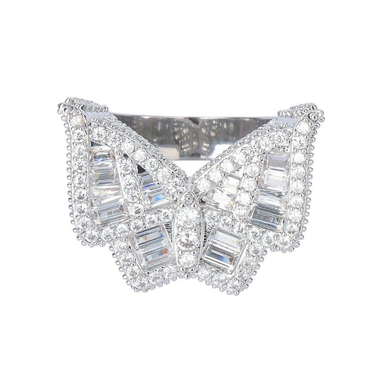 Papillon Baguette Iced Ring