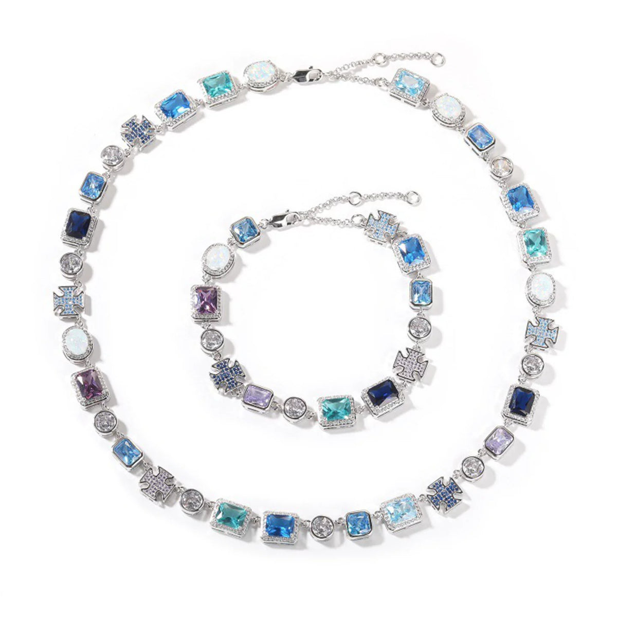 Byzantium Cross Gemstone Tennis Set