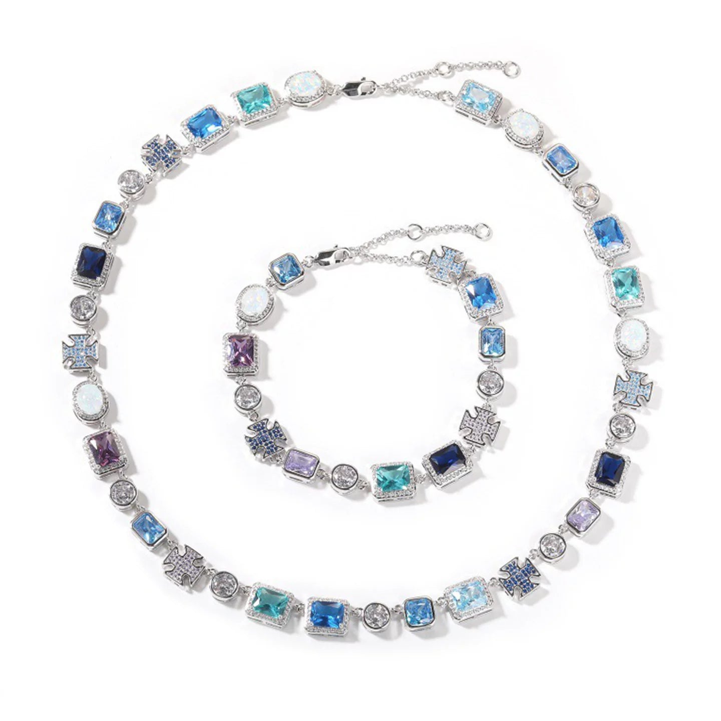 Byzantium Cross Gemstone Tennis Set