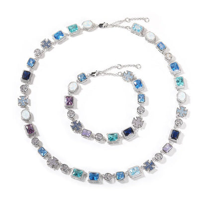 Byzantium Cross Gemstone Tennis Set