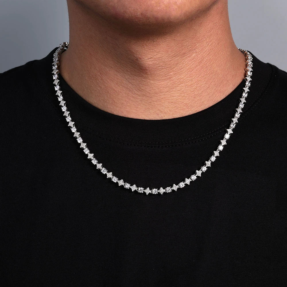 Starburst Prong Tennis Necklace