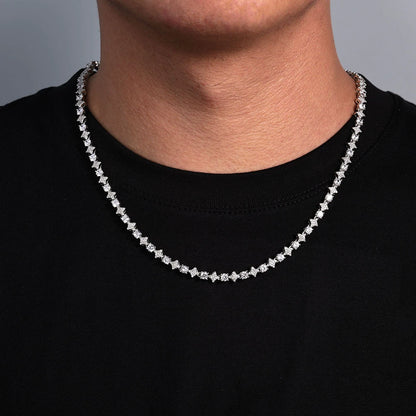Starburst Prong Tennis Necklace