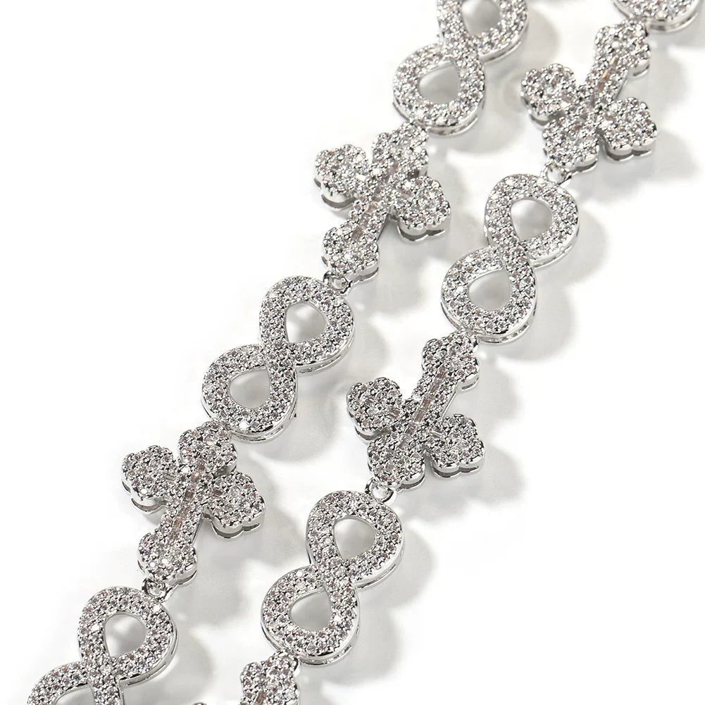 Fleur Infinity Iced Link Necklace