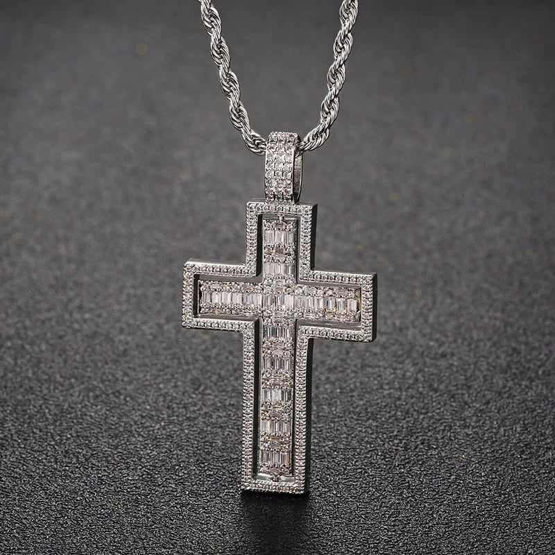 The Double Cross Spinner Pendant Necklace