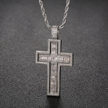 The Double Cross Spinner Pendant Necklace