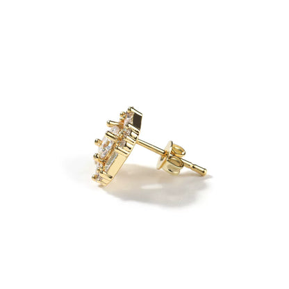 The Baguette Halo Studs