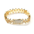 Fleur Cross Iced Cuban Bracelet