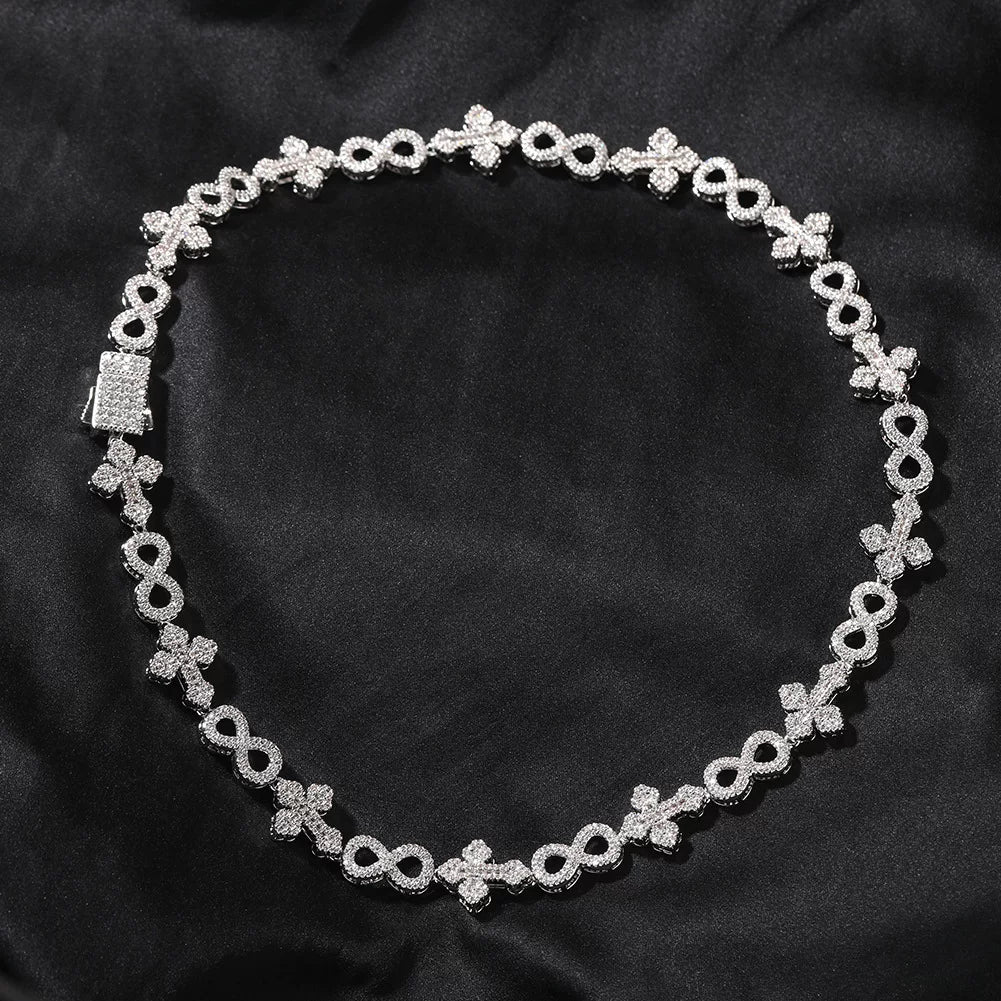 Fleur Infinity Iced Link Necklace