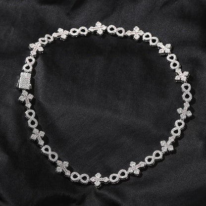 Fleur Infinity Iced Link Necklace