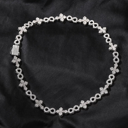 Fleur Infinity Iced Link Necklace