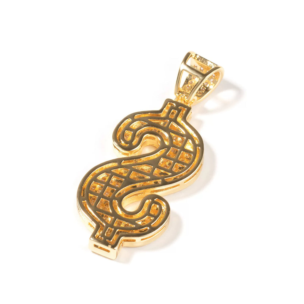 Money Bag Baguette Iced Necklace
