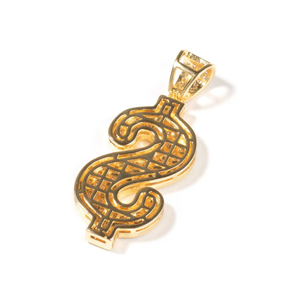 Money Bag Baguette Iced Necklace