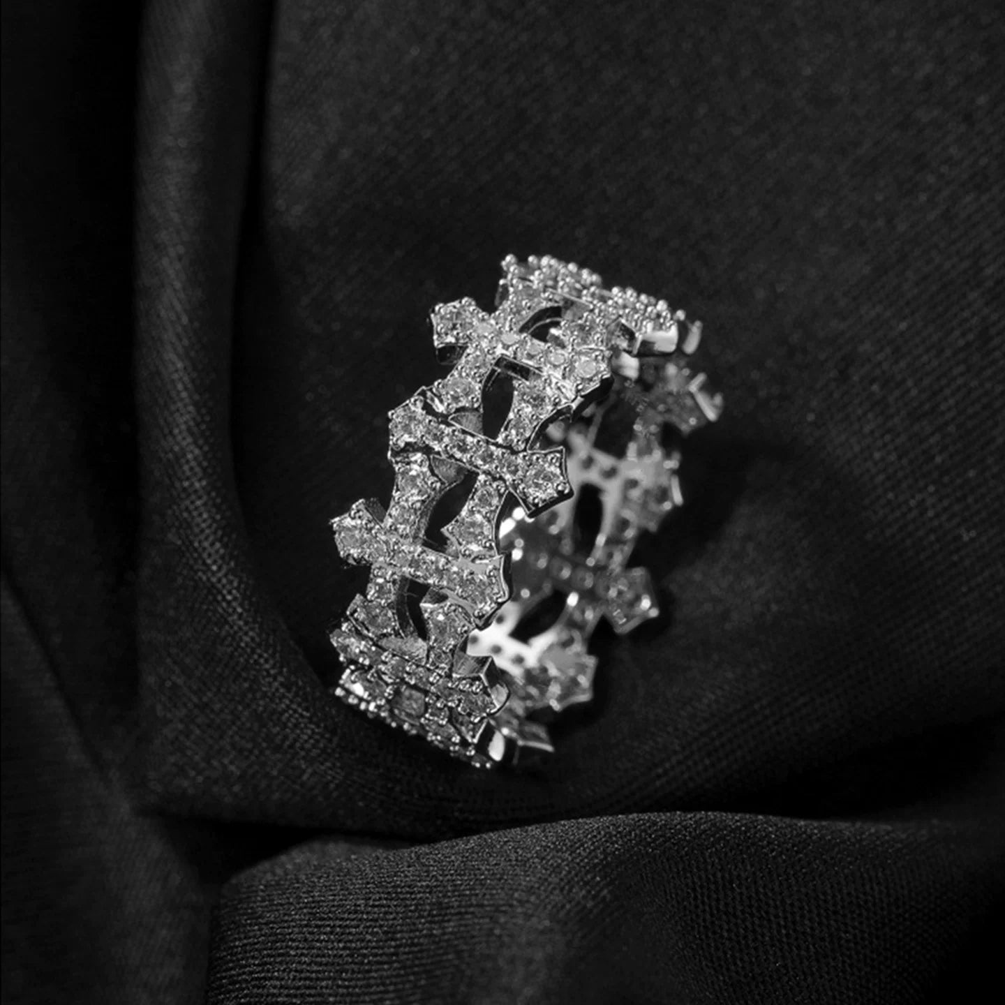 Sanctum Cross Iced Eternity Ring