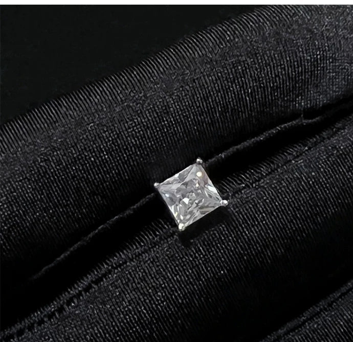 Princess Cut CZ Solitaire Stud Earrings