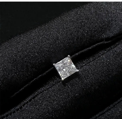 Princess Cut CZ Solitaire Stud Earrings