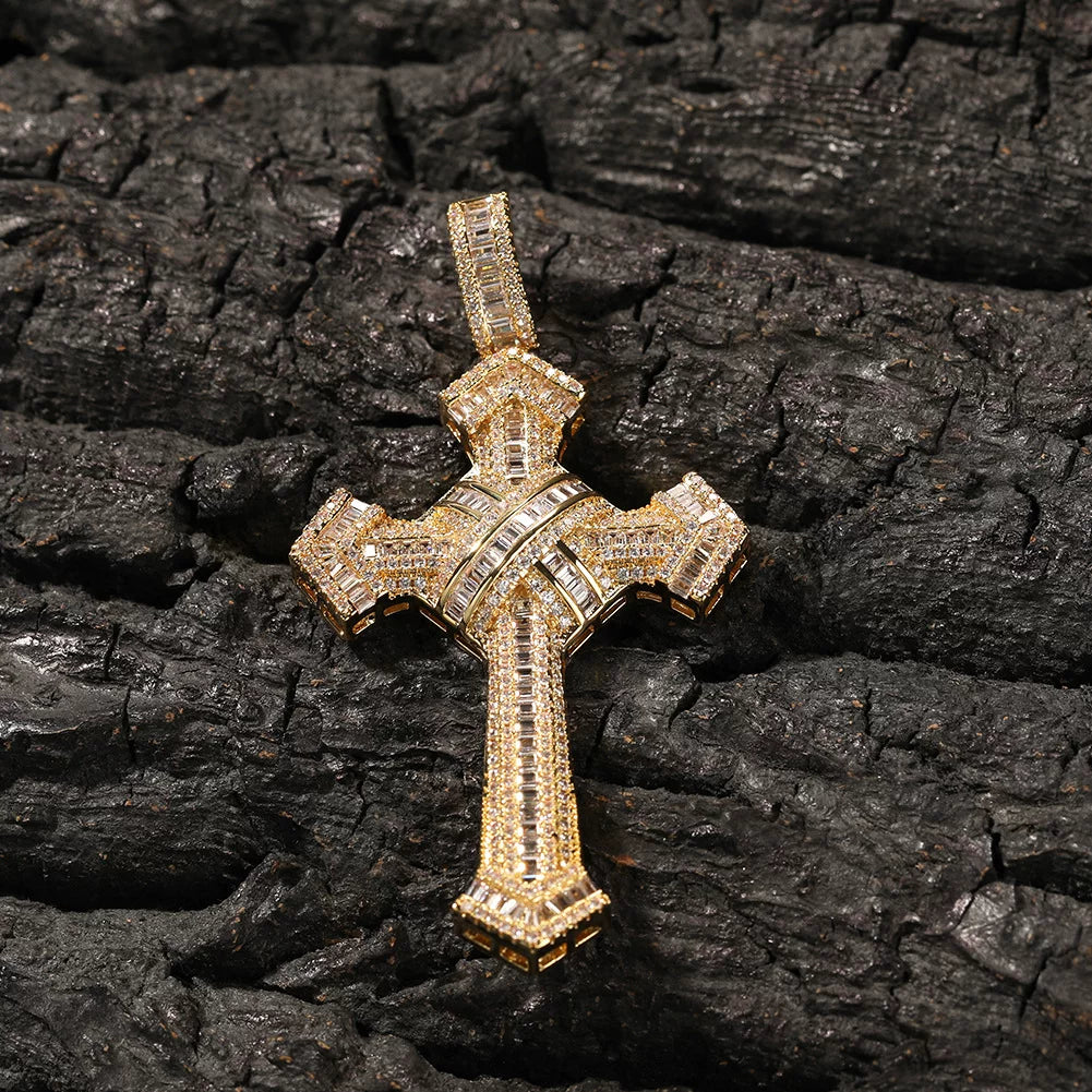 Vault Baguette Cross Pendant Necklace