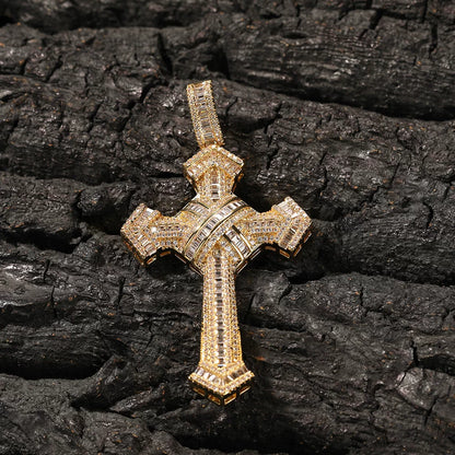 Vault Baguette Cross Pendant Necklace