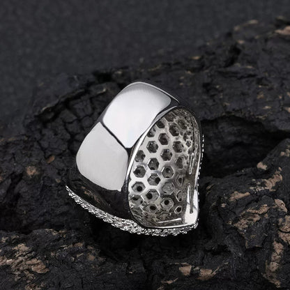 Cross Dome Full Iced Ring