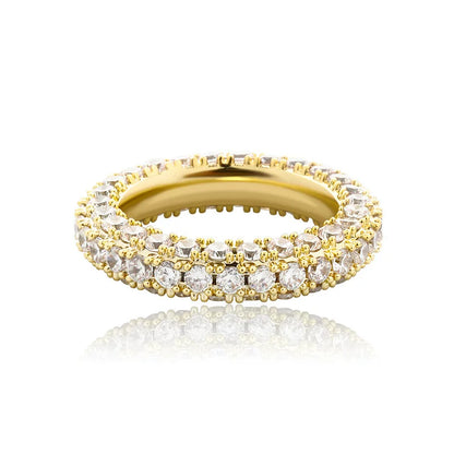 3-Row Pave CZ Eternity Band Ring