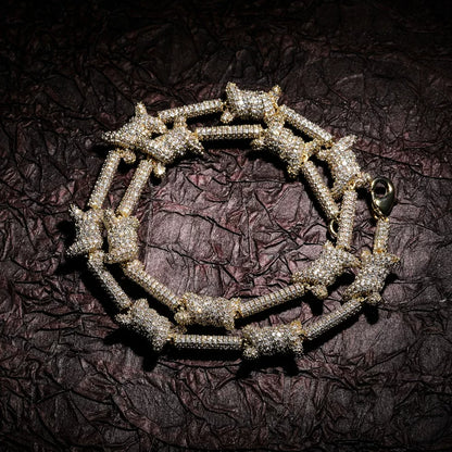 Iced Out Barbed Wire Chain Necklace