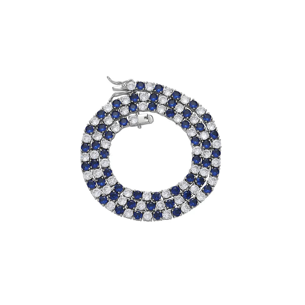 The Sapphire & Ice Tennis Chain Necklace